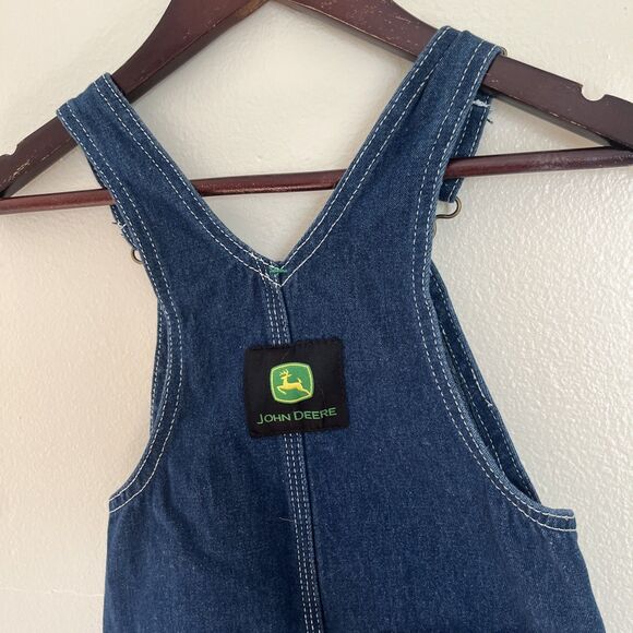 JOHN DEERE Kid’s Contrast Stitch Denim Bib Logo Overalls, 100% Cotton- Size 2T - Picture 7 of 8